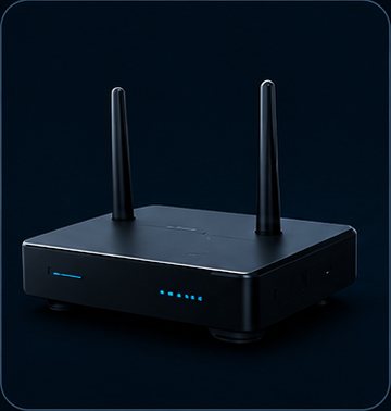 Wi-Fi router emitting wireless signals